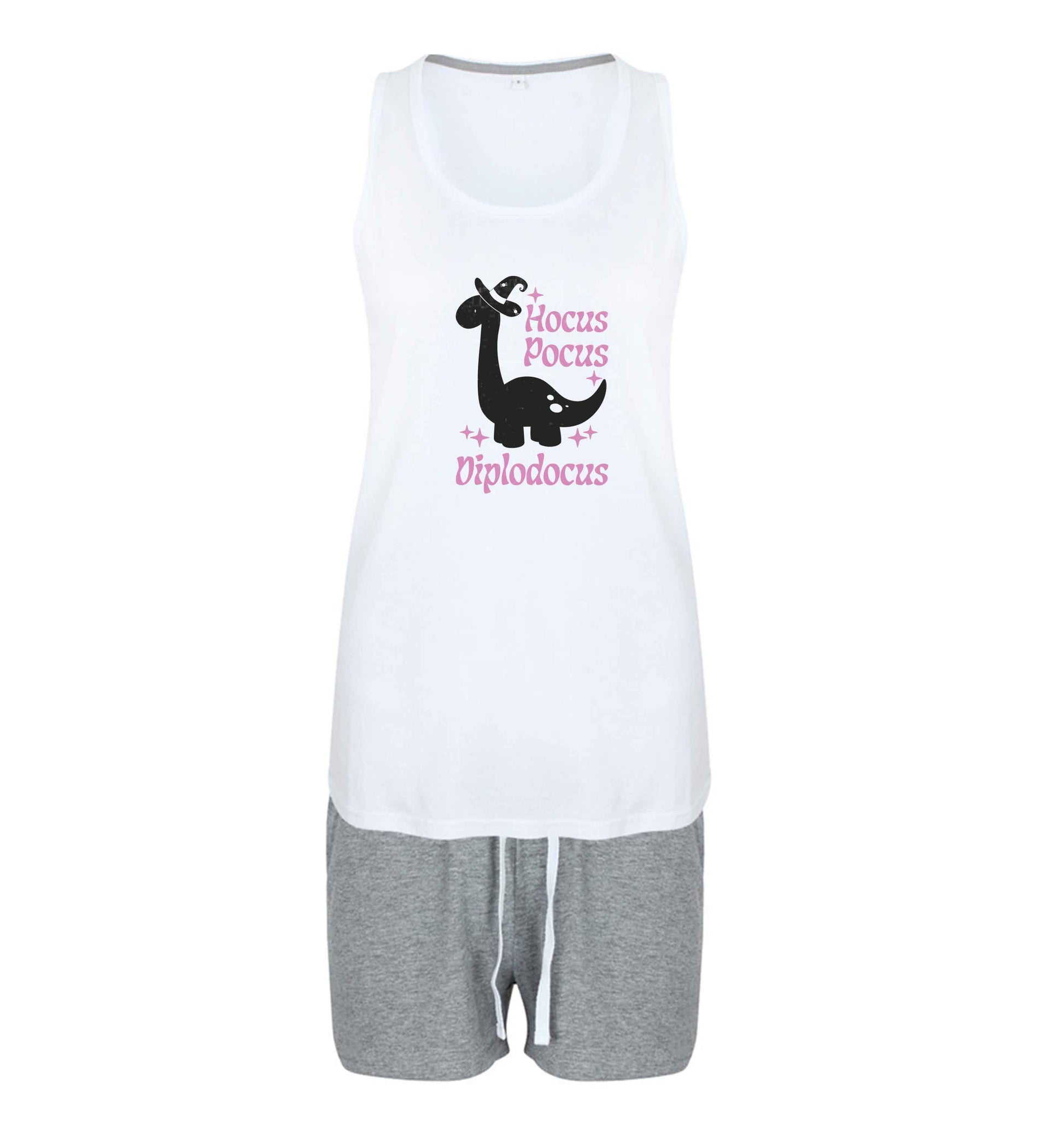 Hocus pocus diplodocus Kit size XL women's pyjama shorts set in pink 