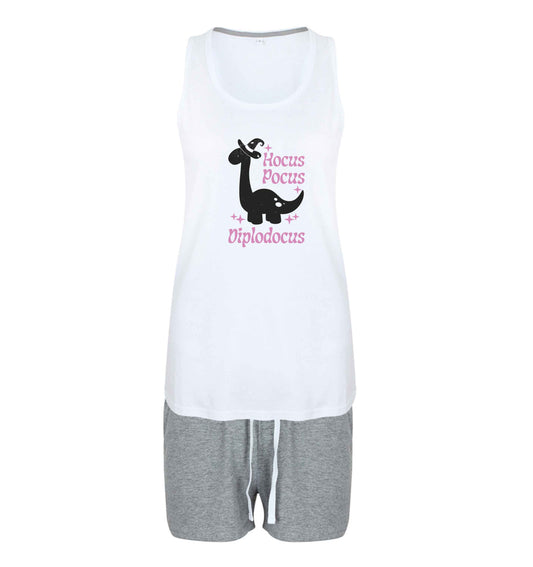 Hocus pocus diplodocus Kit size XL women's pyjama shorts set in pink 