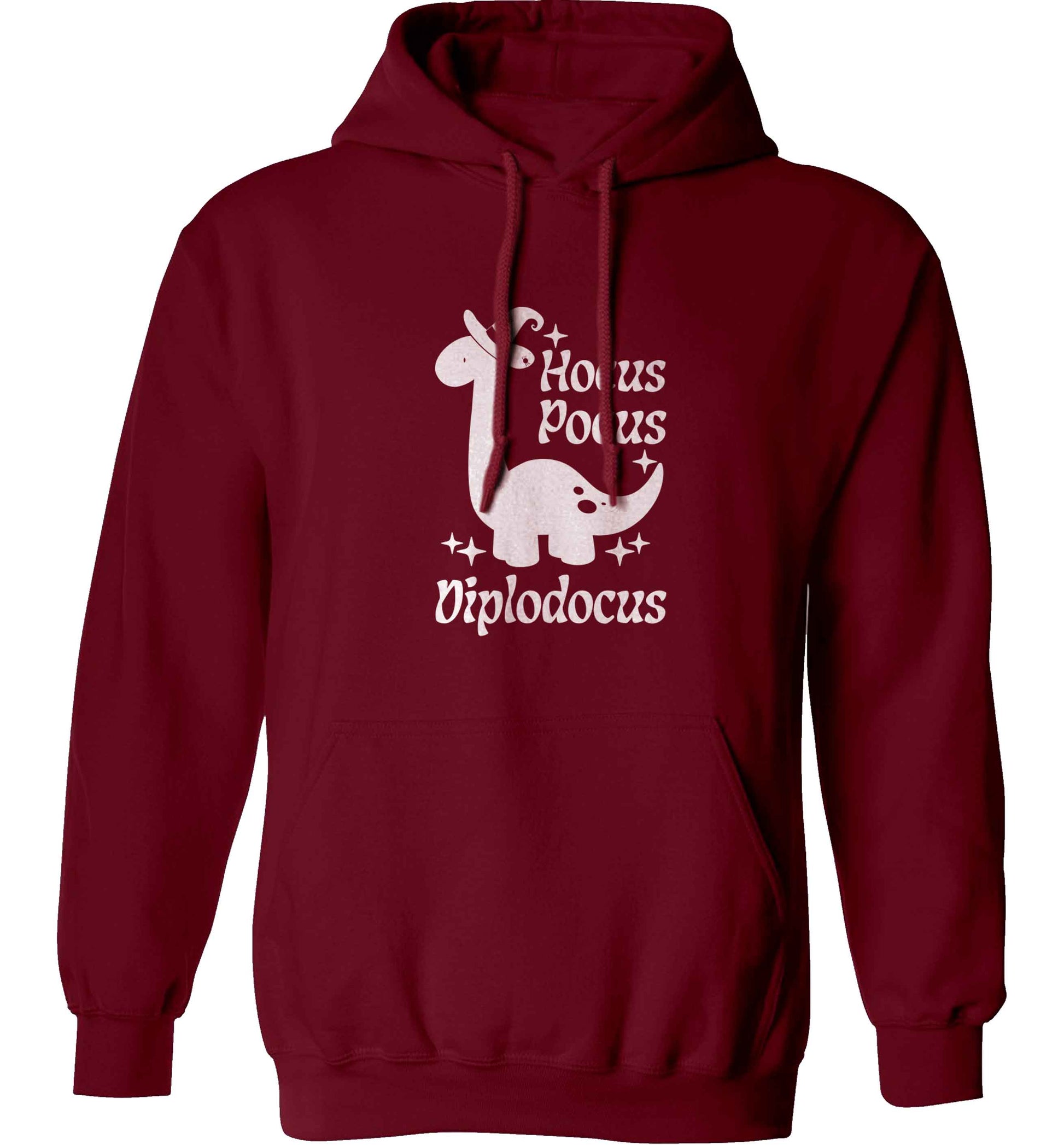 Hocus pocus diplodocus Kit adults unisex maroon hoodie 2XL