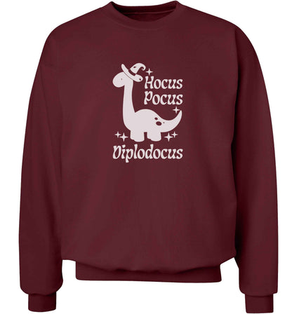 Hocus pocus diplodocus Kit adult's unisex maroon sweater 2XL