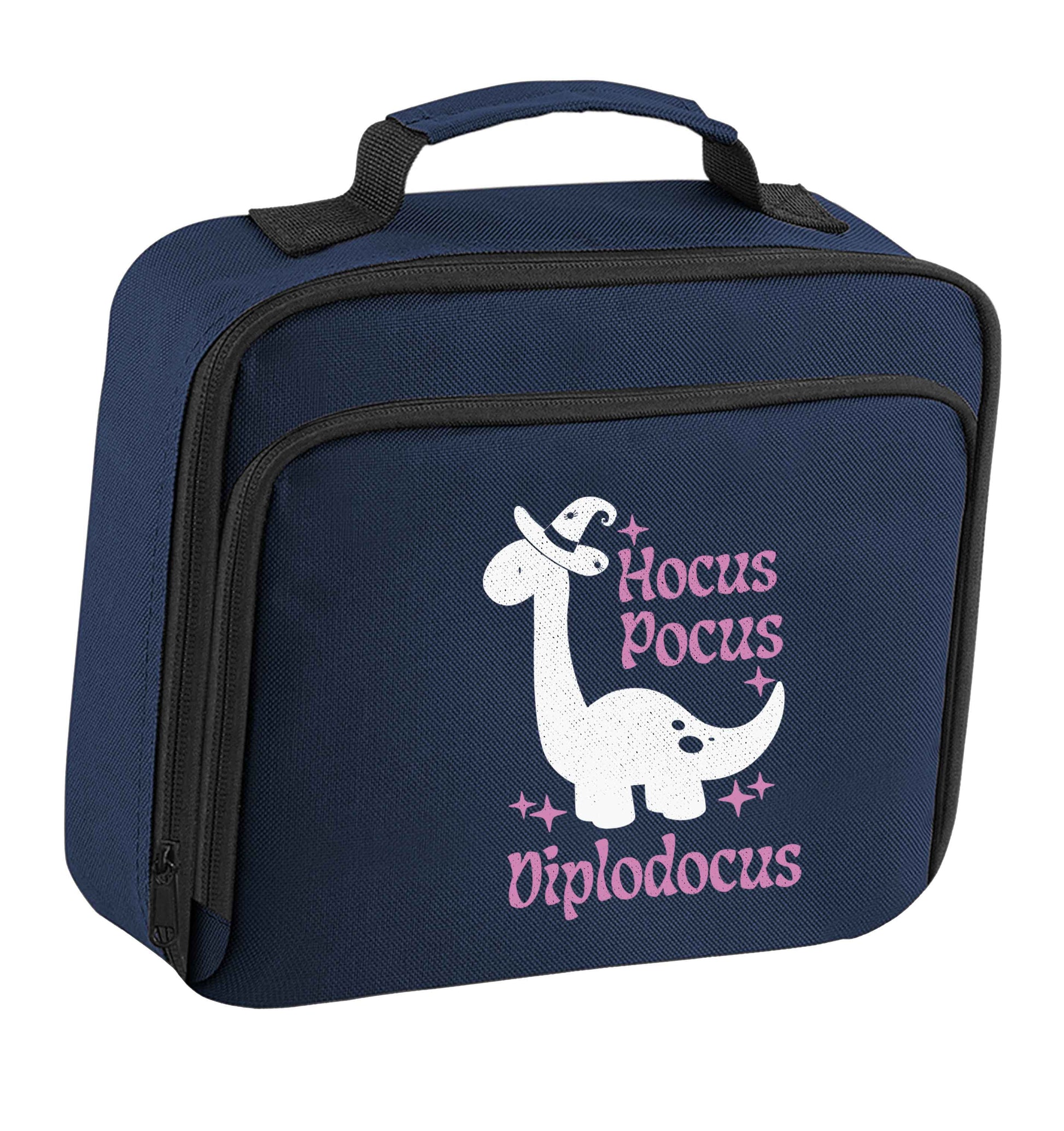 Hocus pocus diplodocus Kit insulated navy lunch bag cooler