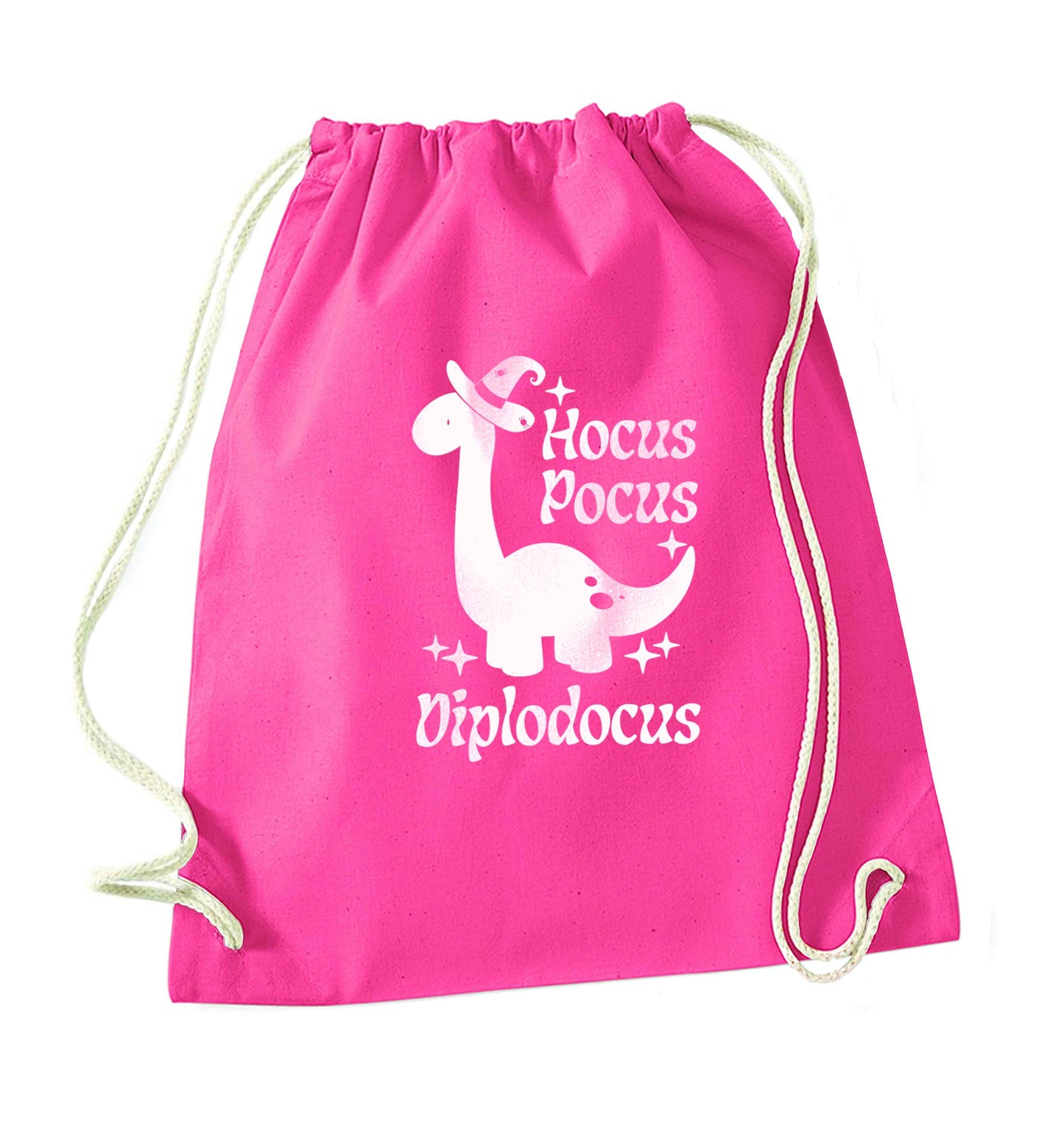 Hocus pocus diplodocus Kit pink drawstring bag