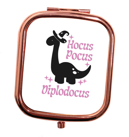Hocus pocus diplodocus Kit rose gold square pocket mirror