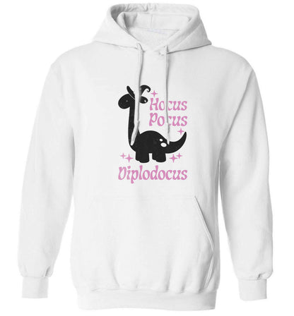 Hocus pocus diplodocus Kit adults unisex white hoodie 2XL
