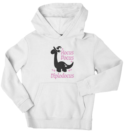 Hocus pocus diplodocus Kit children's white hoodie 12-13 Years