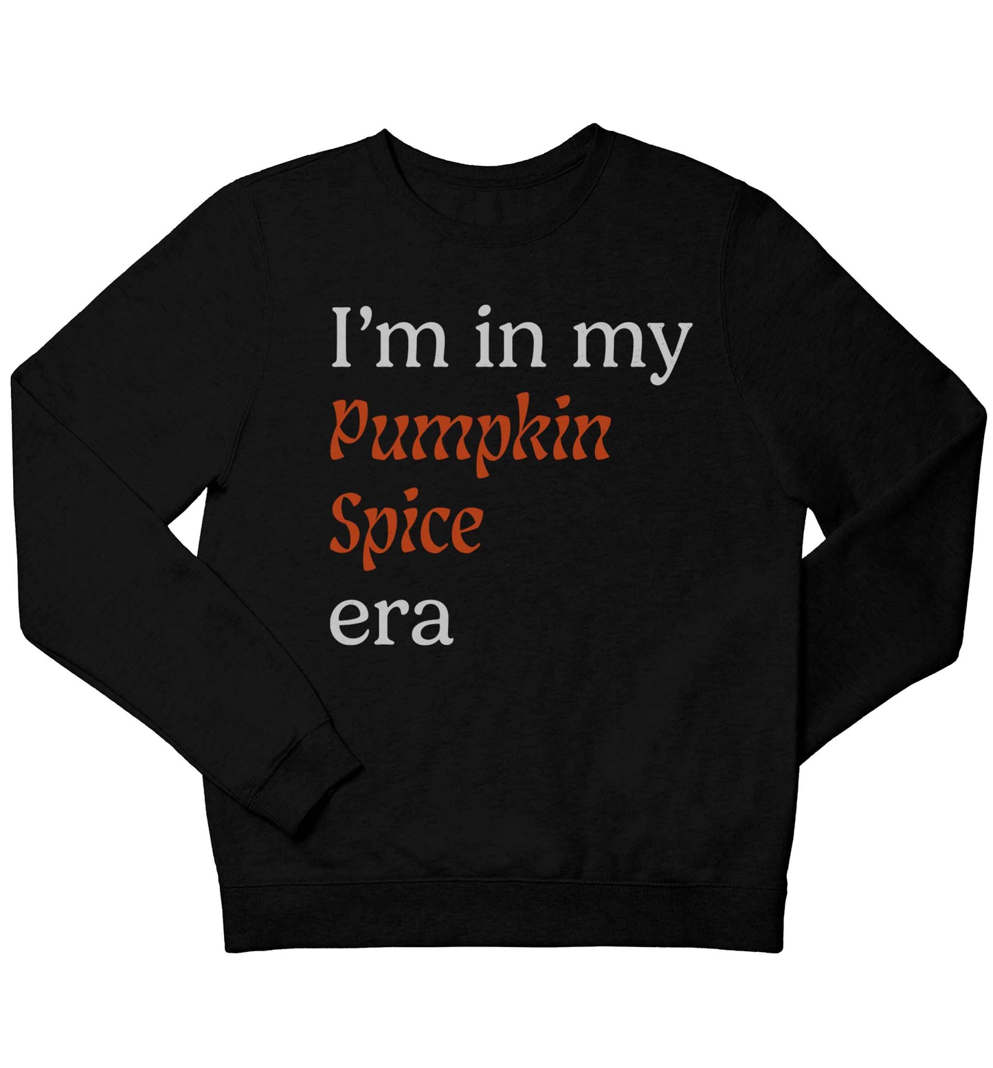 I'm in my pumpkin spice era Kit children's black sweater 12-13 Years