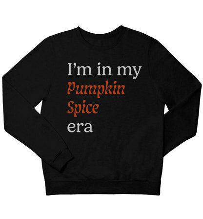 I'm in my pumpkin spice era Kit children's black sweater 12-13 Years