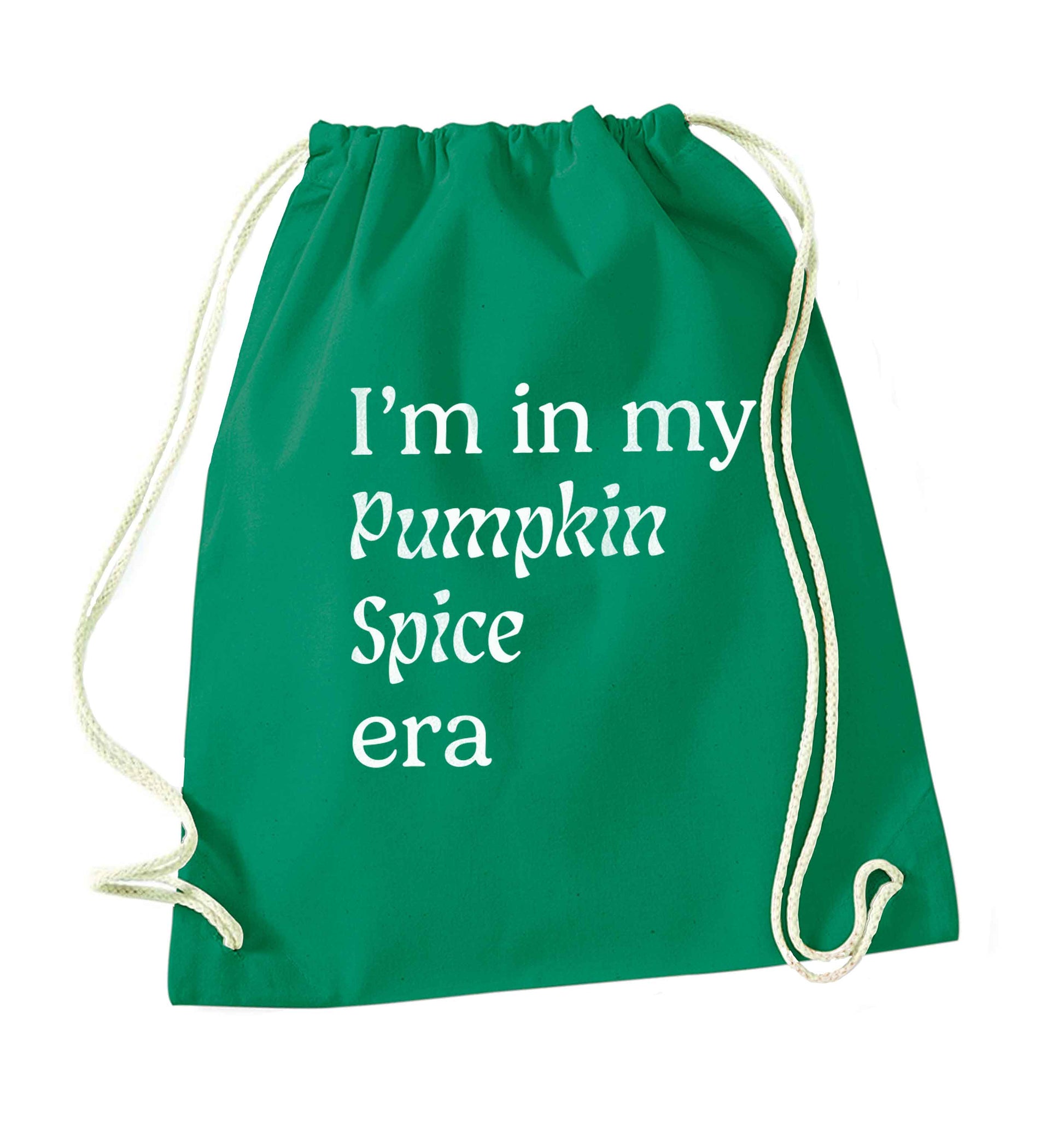 I'm in my pumpkin spice era Kit green drawstring bag