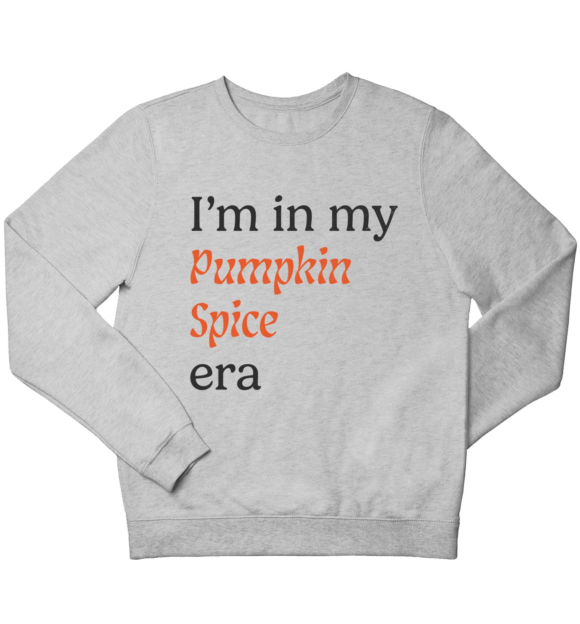 I'm in my pumpkin spice era Kit children's grey sweater 12-13 Years
