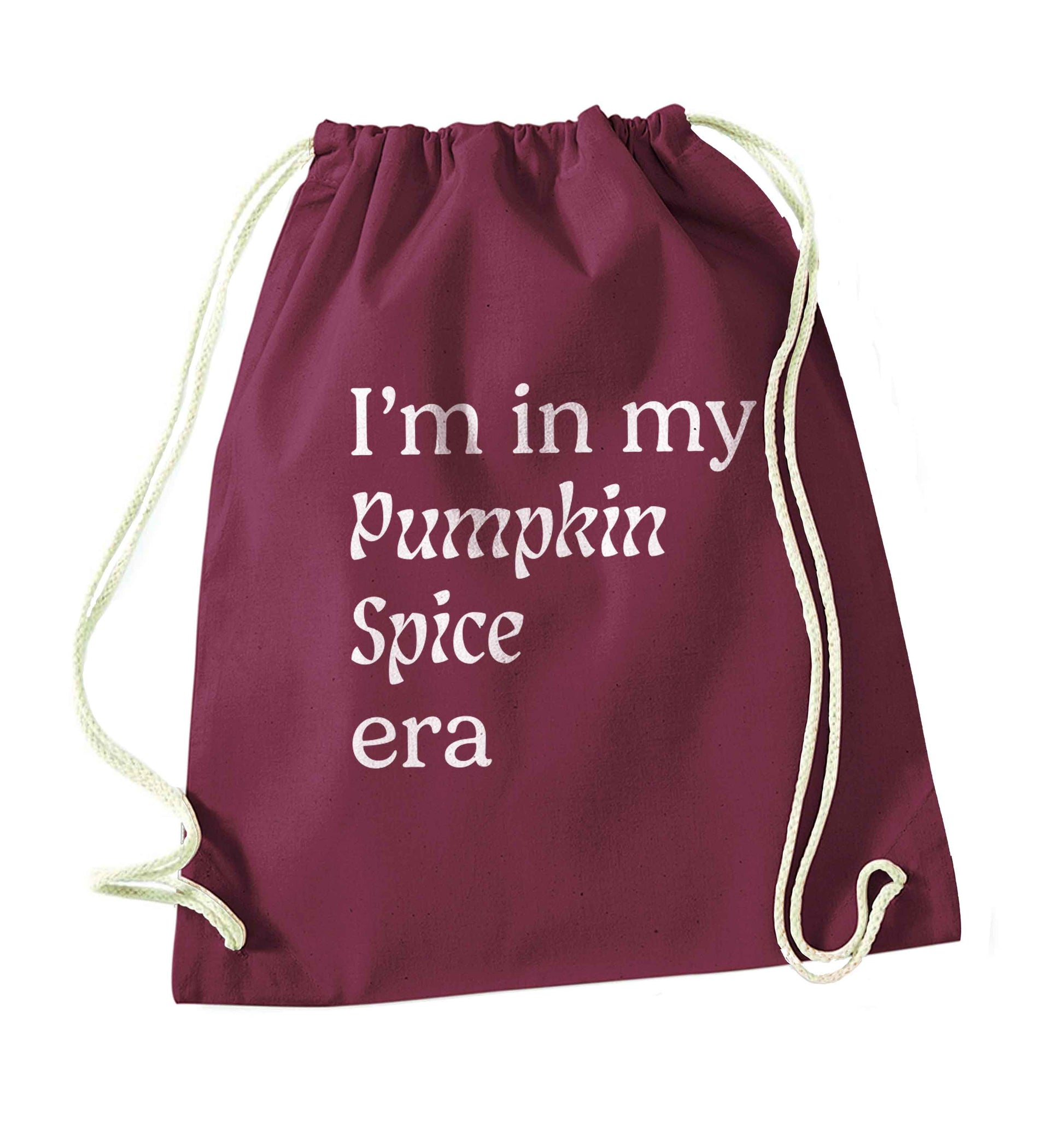 I'm in my pumpkin spice era Kit maroon drawstring bag