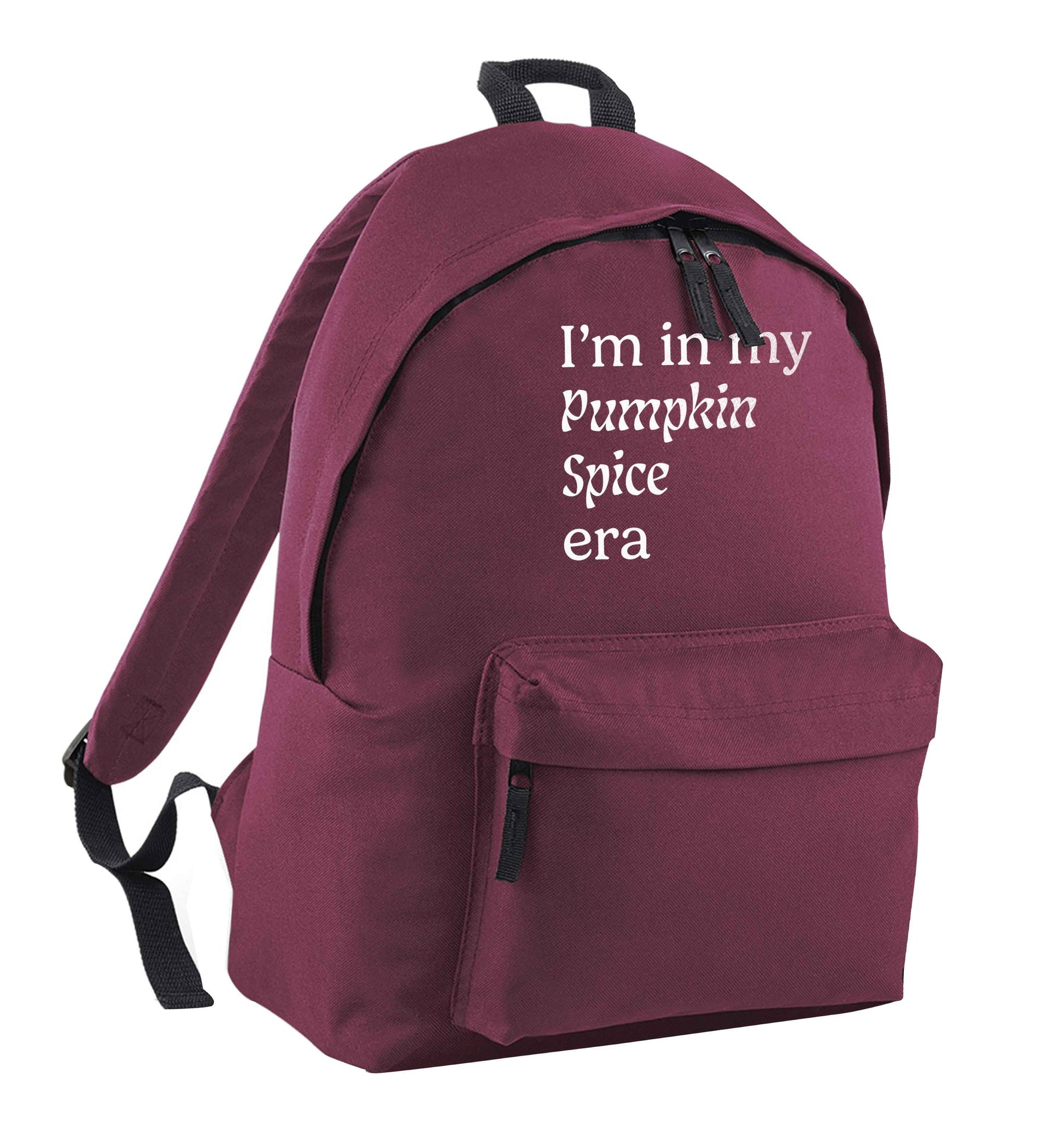 I'm in my pumpkin spice era Kit maroon adults backpack