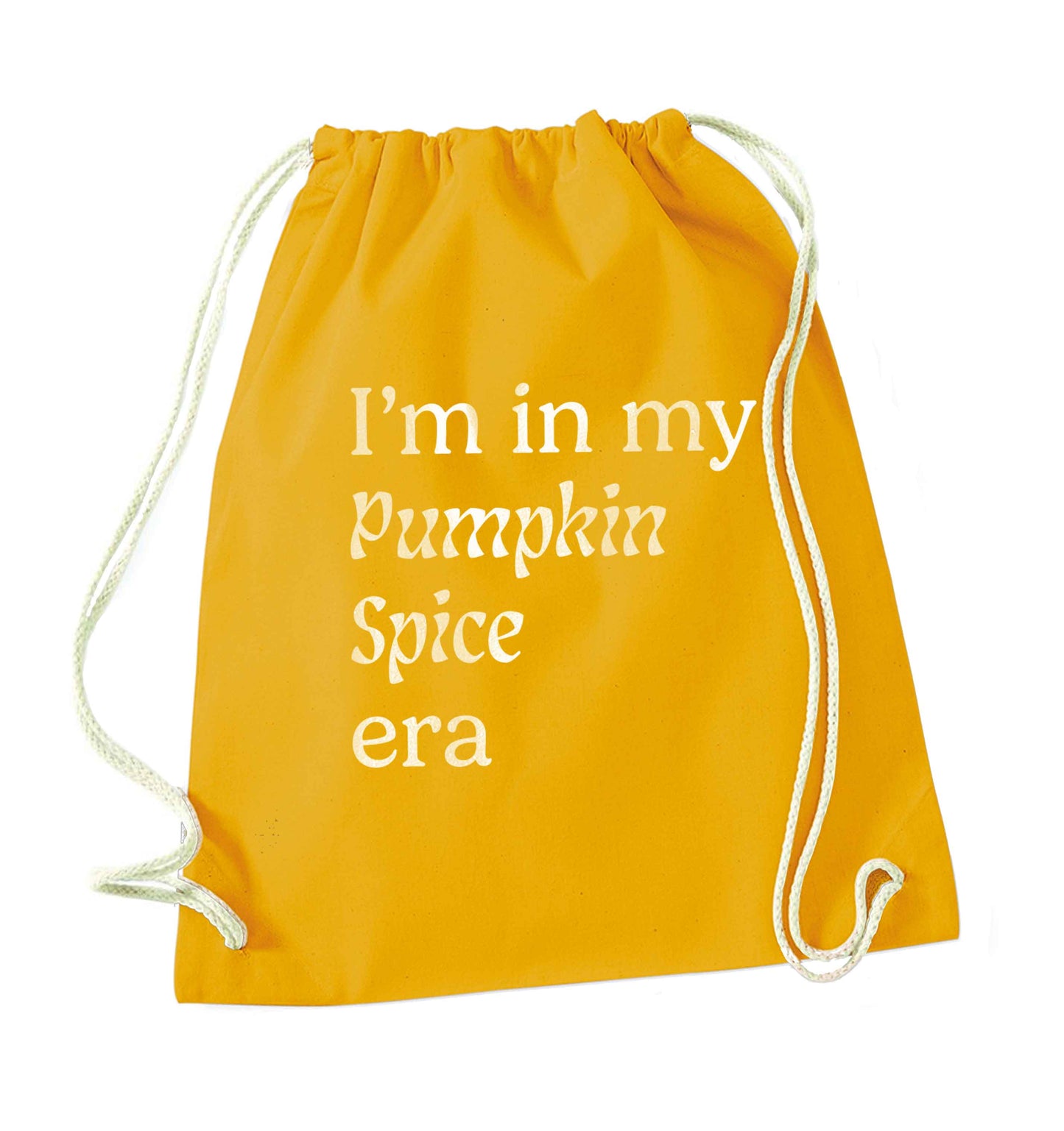 I'm in my pumpkin spice era Kit mustard drawstring bag