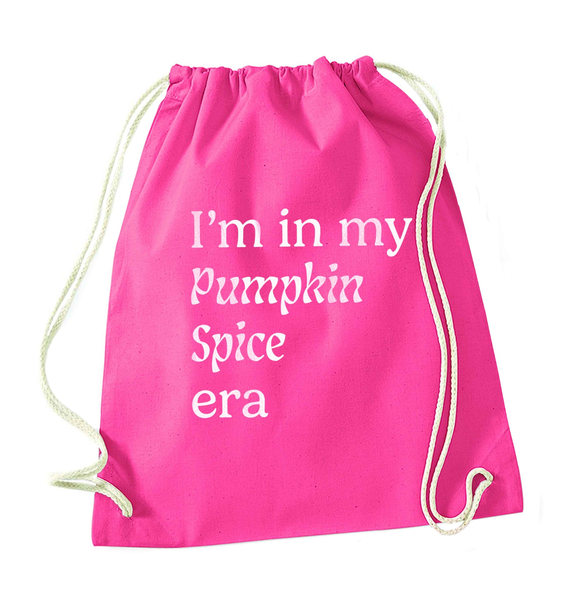I'm in my pumpkin spice era Kit pink drawstring bag