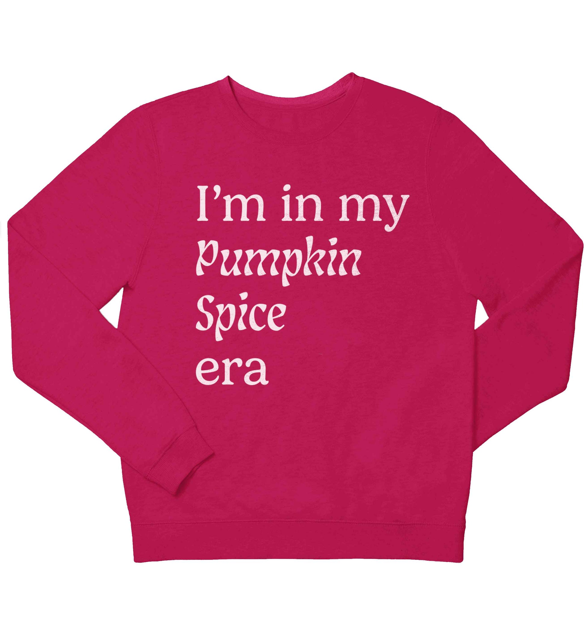 I'm in my pumpkin spice era Kit children's pink sweater 12-13 Years