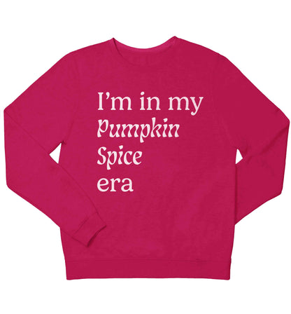 I'm in my pumpkin spice era Kit children's pink sweater 12-13 Years