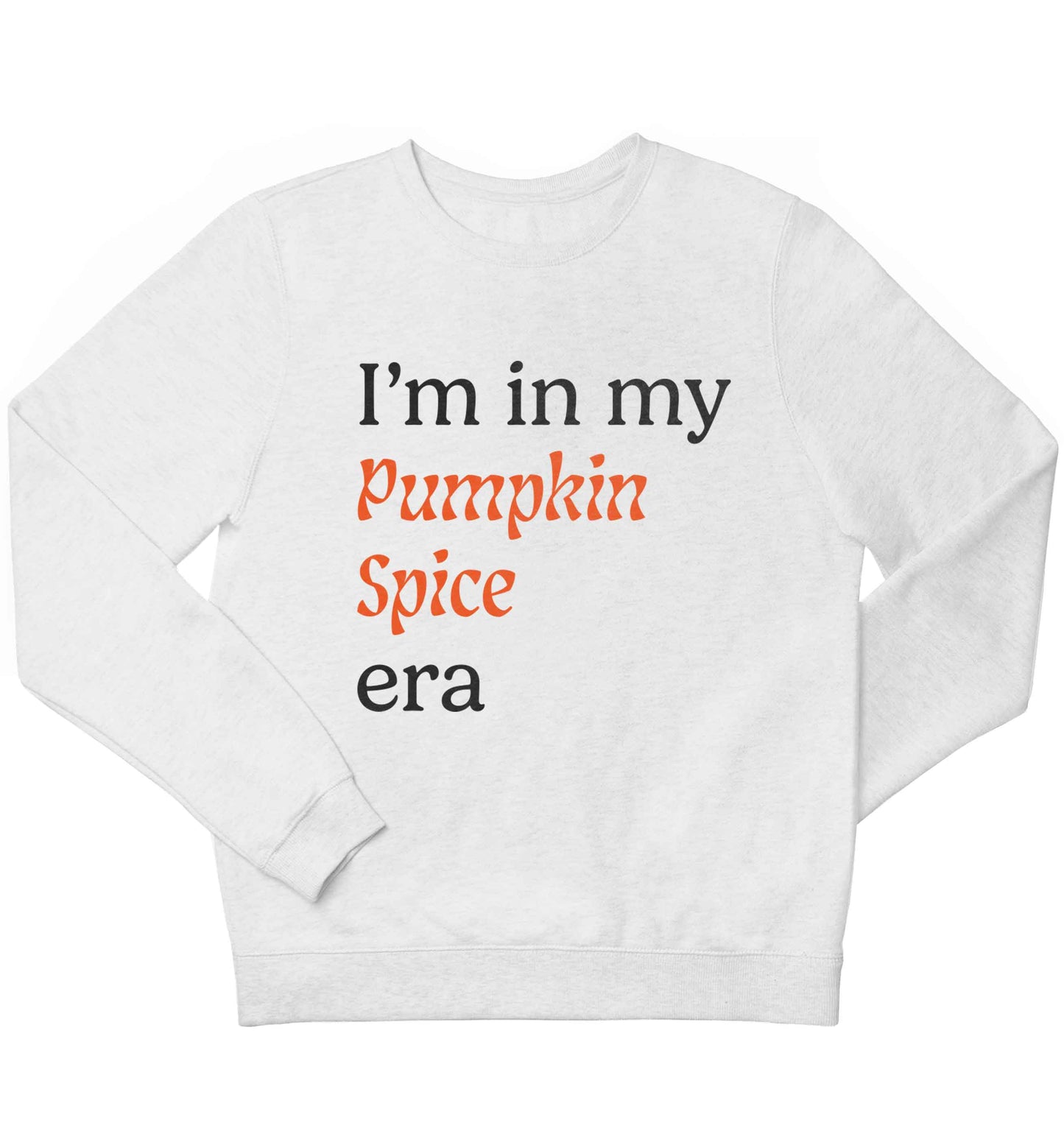 I'm in my pumpkin spice era Kit children's white sweater 12-13 Years