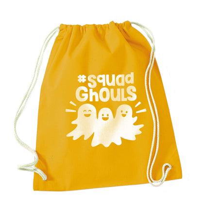 Squad ghouls Kit mustard drawstring bag