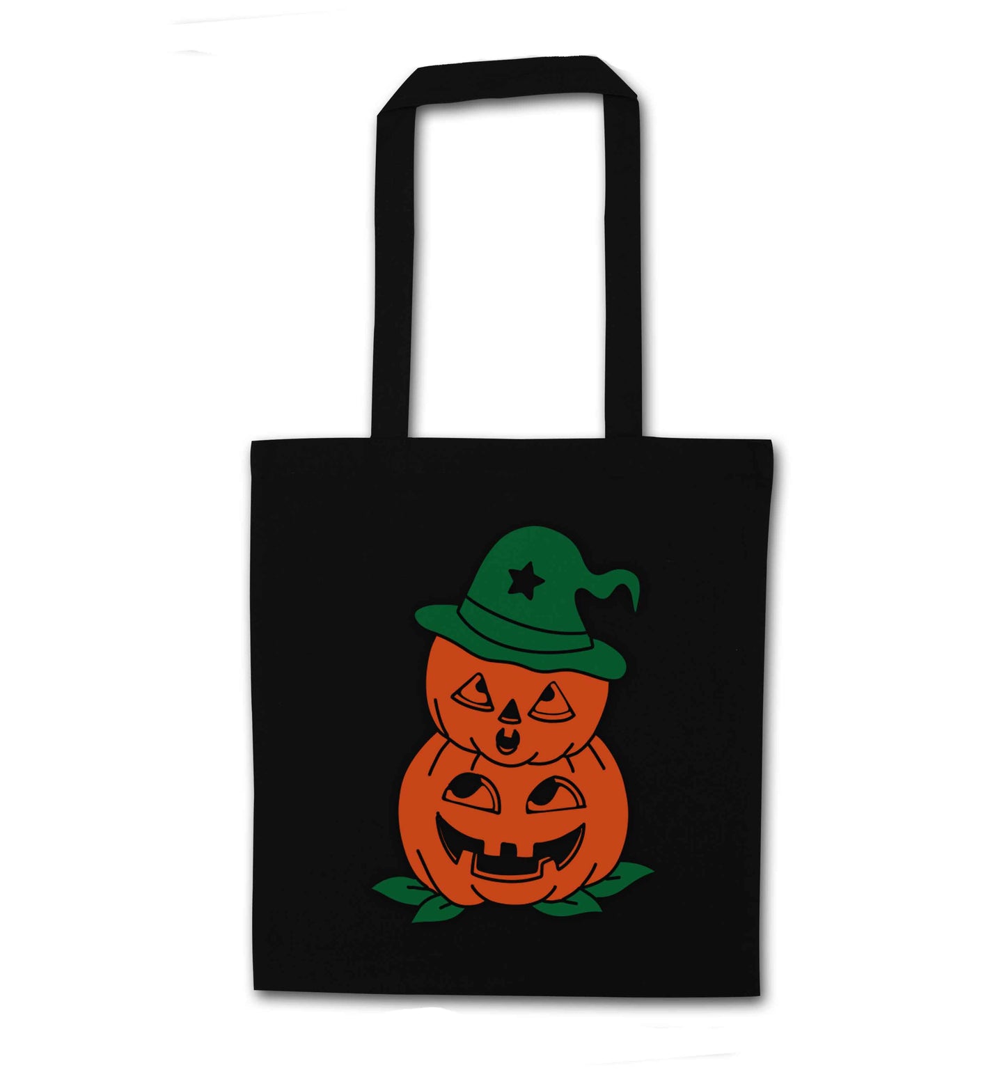 Pumpkin stack Kit black tote bag