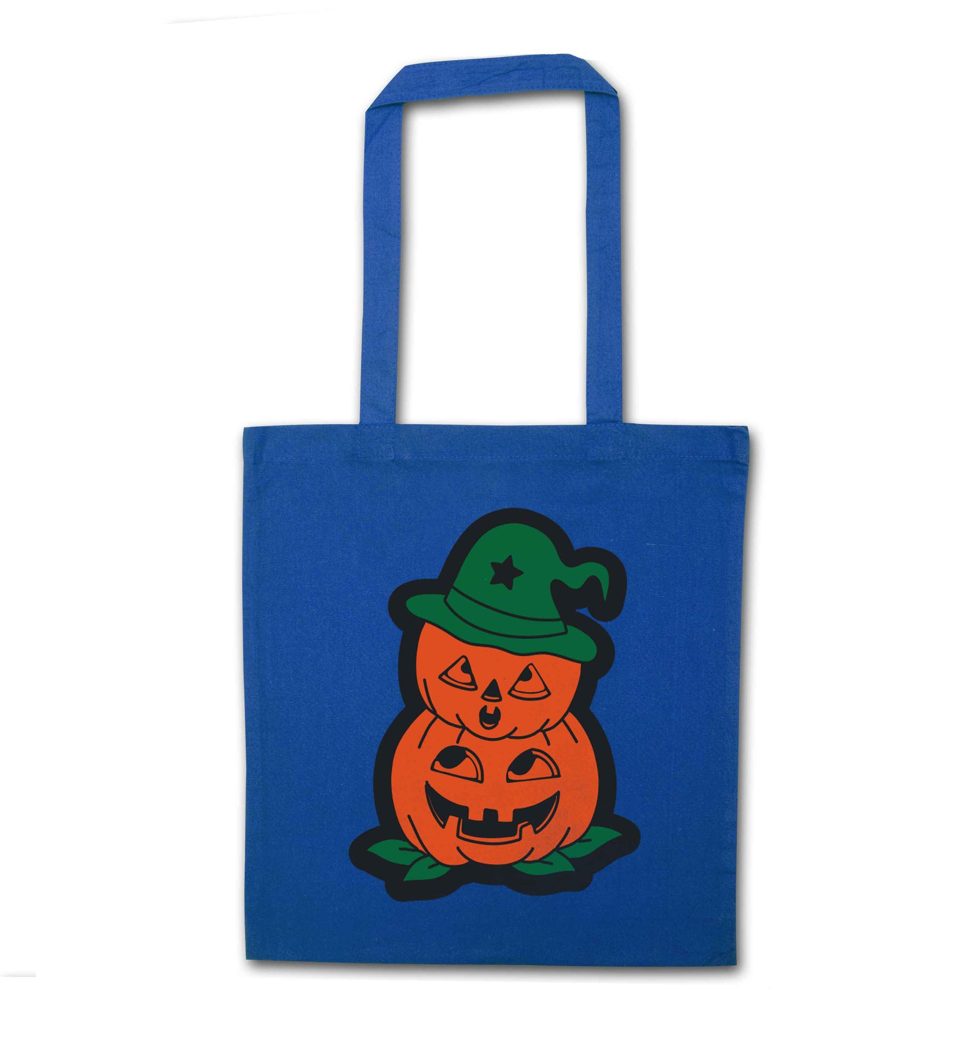 Pumpkin stack Kit blue tote bag