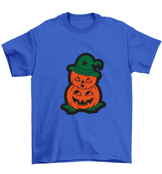 Pumpkin stack Kit Children's blue Tshirt 12-13 Years
