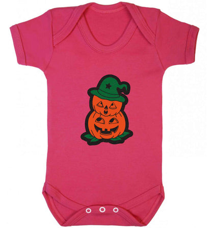 Pumpkin stack Kit baby vest dark pink 18-24 months