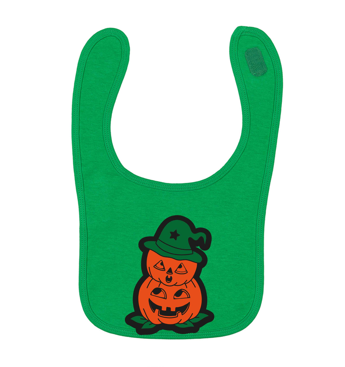 Pumpkin stack Kit green baby bib