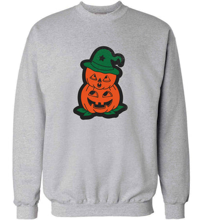 Pumpkin stack Kit adult's unisex grey sweater 2XL