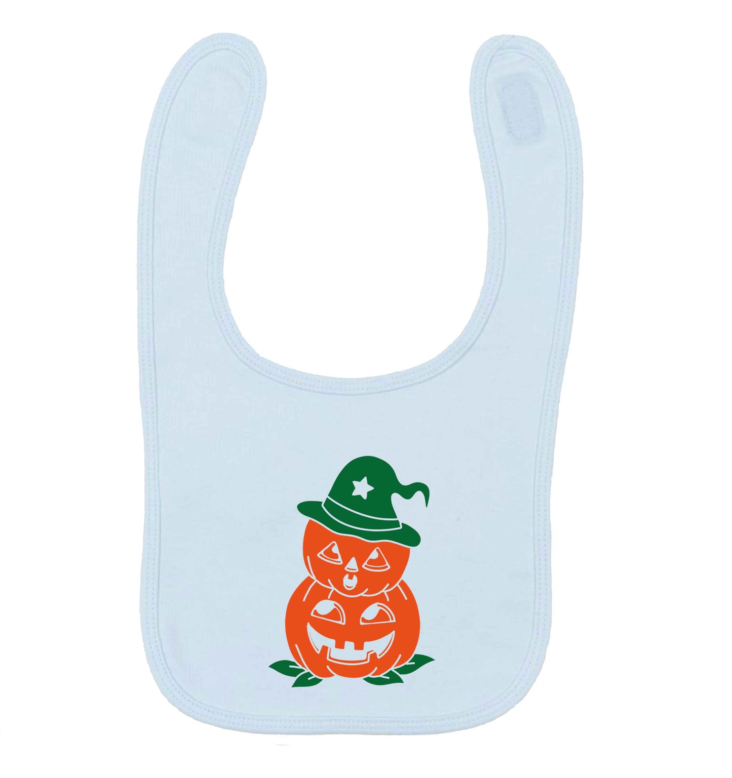 Pumpkin stack Kit pale blue baby bib