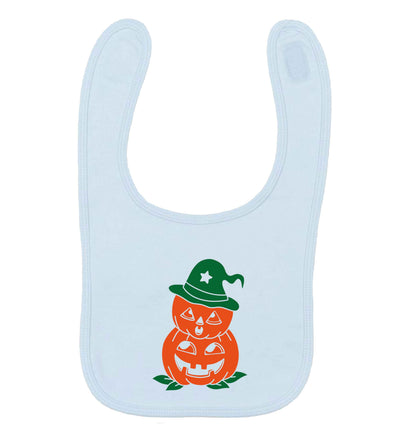 Pumpkin stack Kit pale blue baby bib