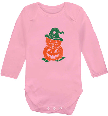 Pumpkin stack Kit baby vest long sleeved pale pink 6-12 months