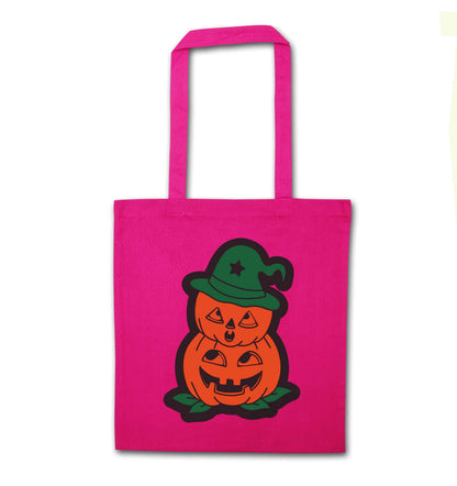 Pumpkin stack Kit pink tote bag