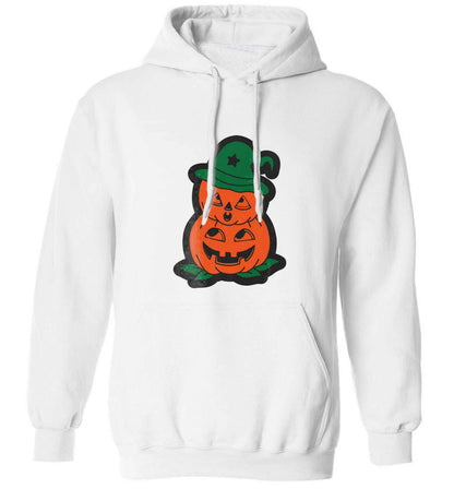Pumpkin stack Kit adults unisex white hoodie 2XL