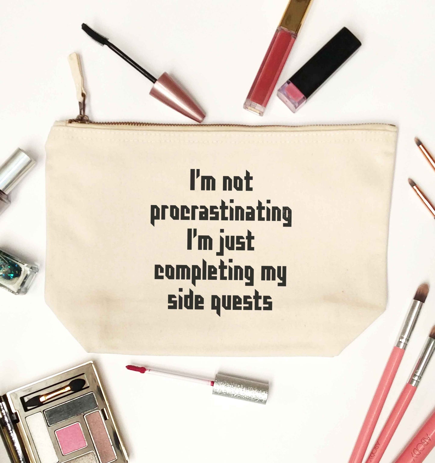 I'm not procrastinating I'm just completing my side quests natural makeup bag