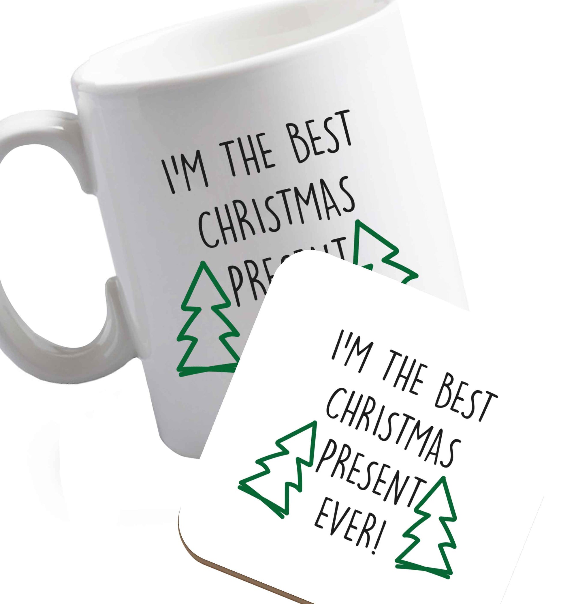 10 oz Favourite Type Pan Pancake ceramic mug and coaster set right handed