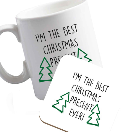 10 oz Favourite Type Pan Pancake ceramic mug and coaster set right handed