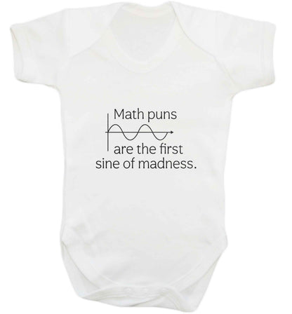 Math puns are the first sine of madness baby vest white 18-24 months
