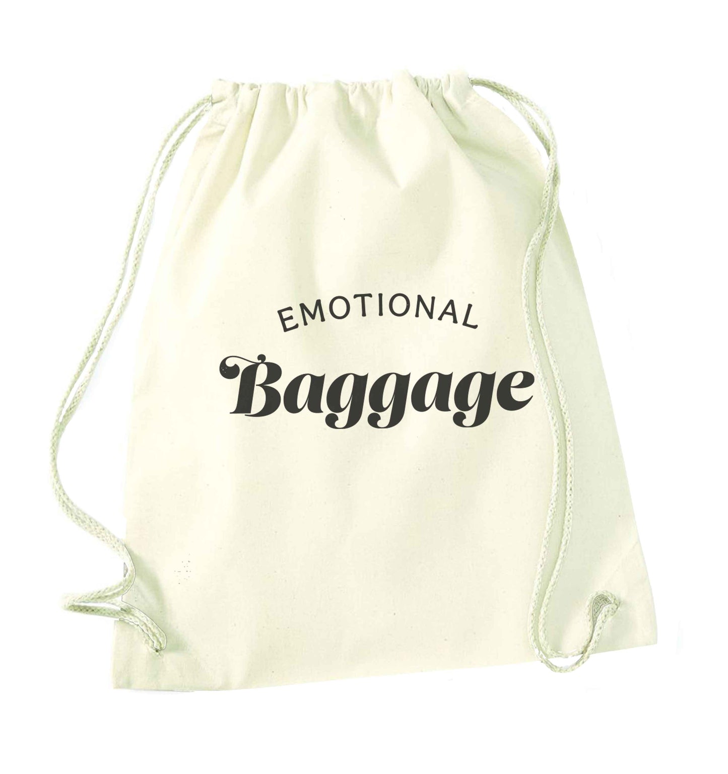 Emotional baggage natural drawstring bag
