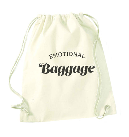 Emotional baggage natural drawstring bag
