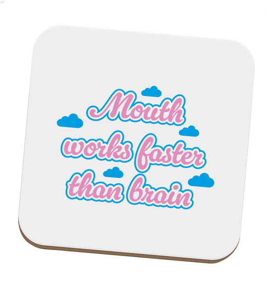 Mouth works faster than brain set of four coasters