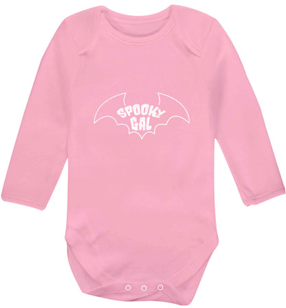 Spooky gal Kit baby vest long sleeved pale pink 6-12 months