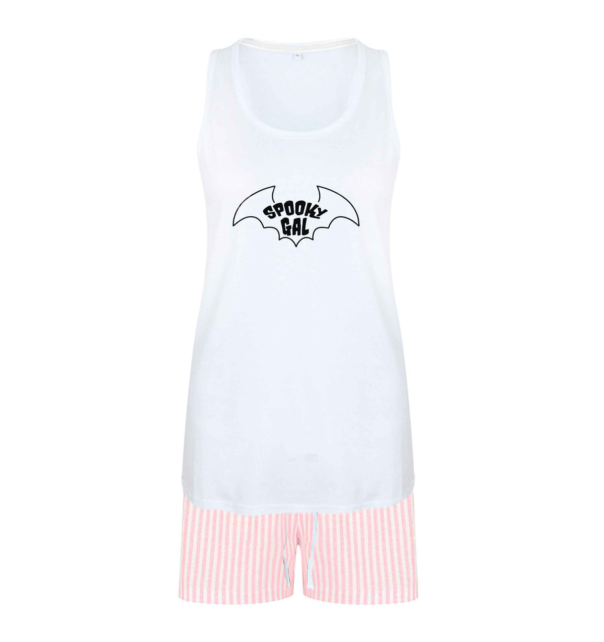 Spooky gal Kit size XL women's pyjama shorts set in pink 