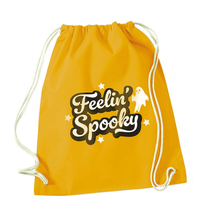 Feelin' Spooky Kit mustard drawstring bag
