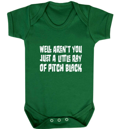 Well aren't you just a little ray of pitch black Kit baby vest green 18-24 months