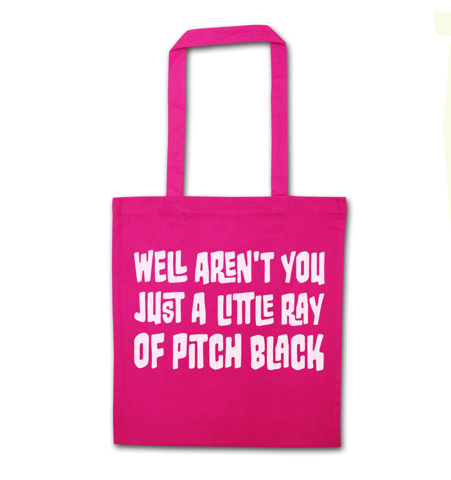 Well aren't you just a little ray of pitch black Kit pink tote bag