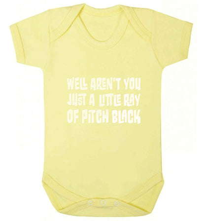 Well aren't you just a little ray of pitch black Kit baby vest pale yellow 18-24 months
