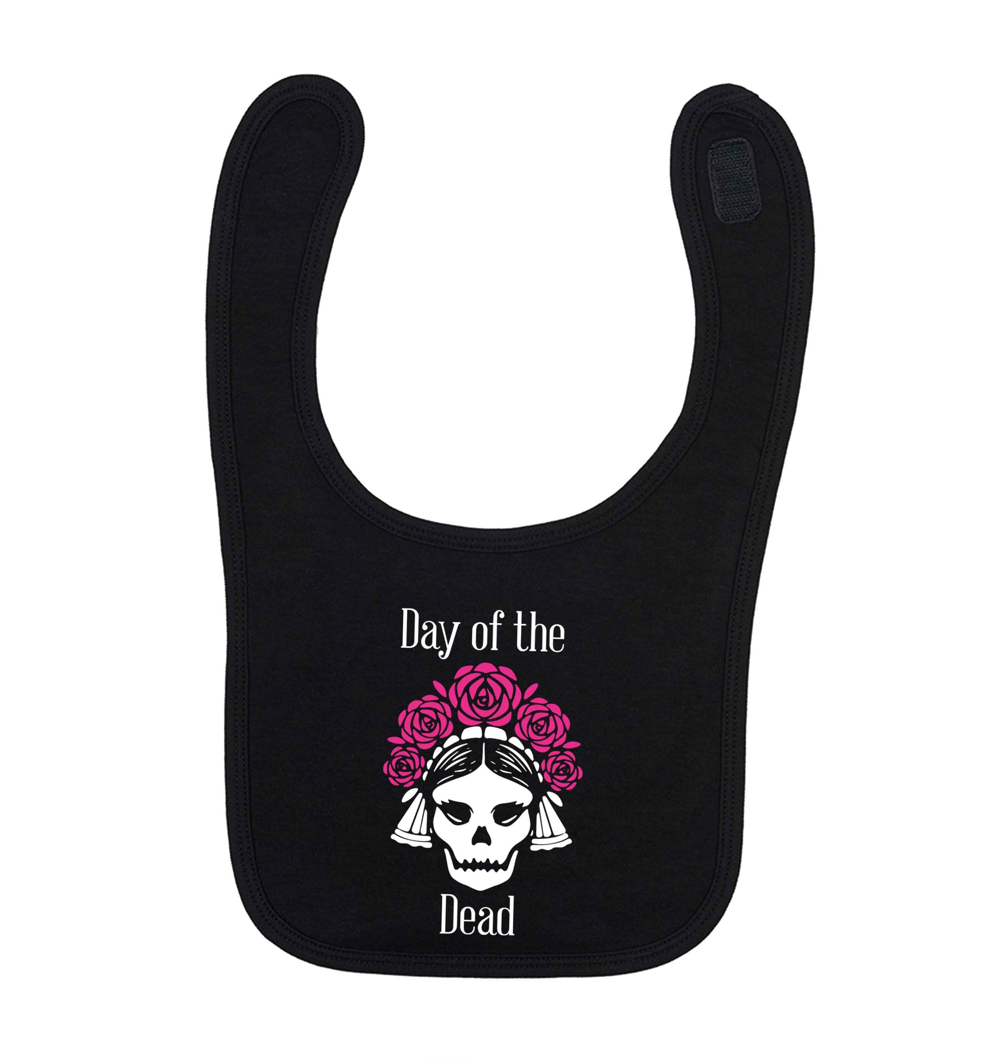 Day of the dead black baby bib