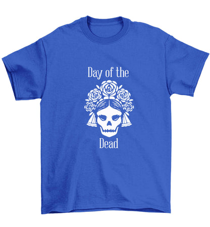 Day of the dead Children's blue Tshirt 12-13 Years