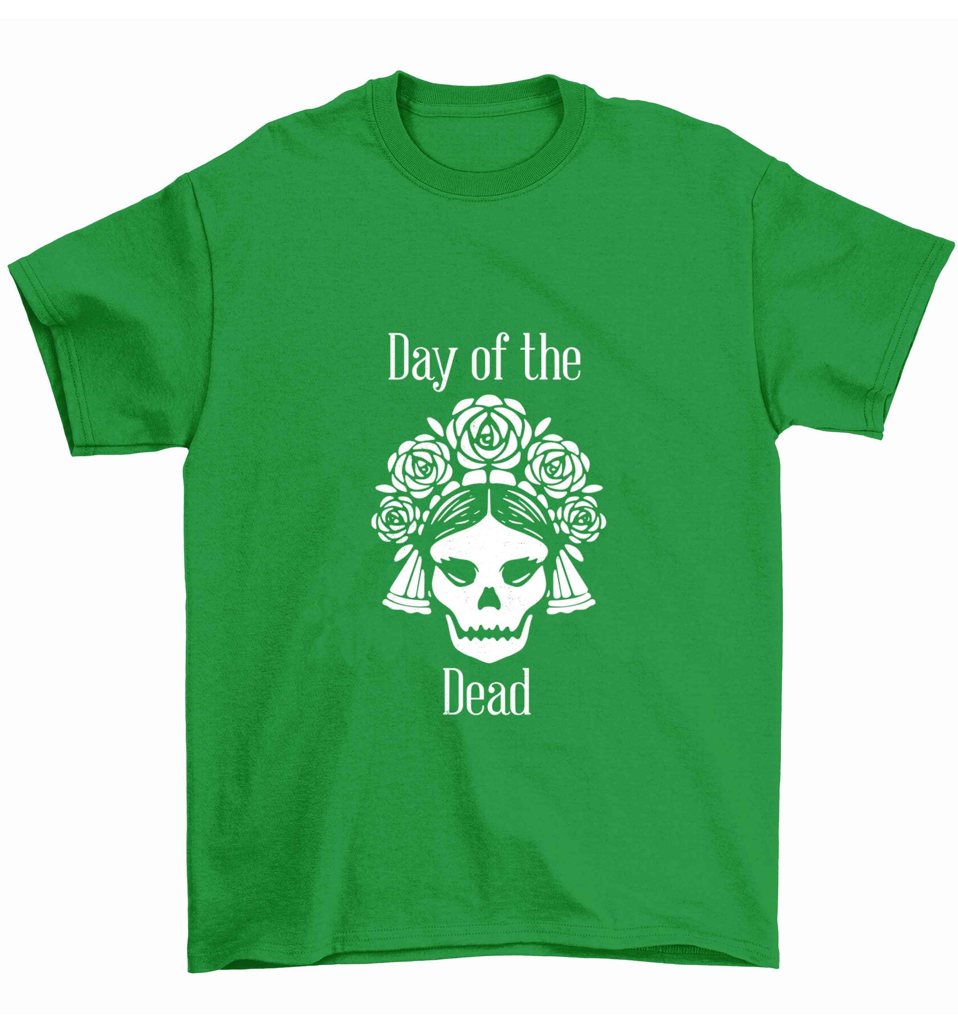 Day of the dead Children's green Tshirt 12-13 Years
