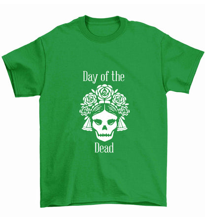 Day of the dead Children's green Tshirt 12-13 Years