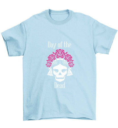 Day of the dead Children's light blue Tshirt 12-13 Years